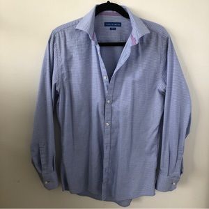 Vince‎ Camuto Men's Purple & Blue Dress Shirt Slim Fit Size 15.5 - 32/33 EUC